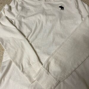 Boys Abercrombie Kids Cream Size 11/12 White Long Sleeve Shirt